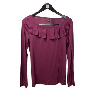 🌟Ann Taylor Burgundy Long Sleeve Top